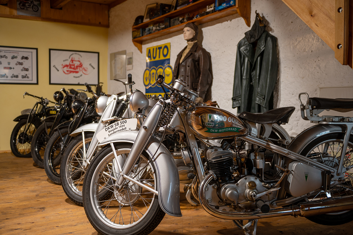 Historische DKW-Motorräder im Museum der Zweitaktfreunde